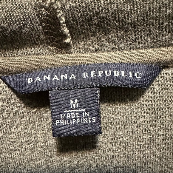 Banana Republic Women's Medium Velour Hoodie Jacket Zippered Pockets Green - Picture 4 of 5